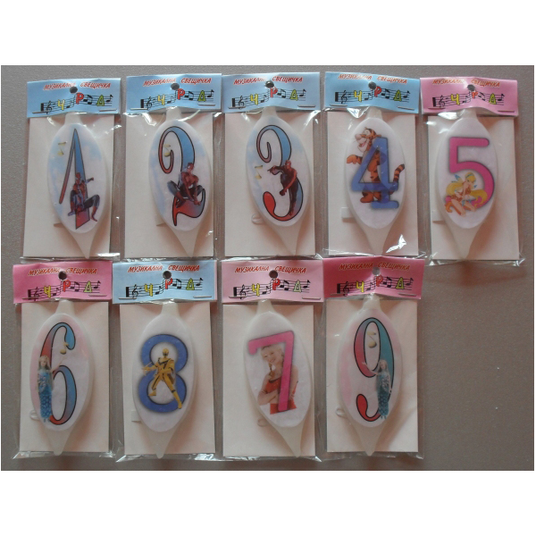 Детска музикална свещ цифра -0