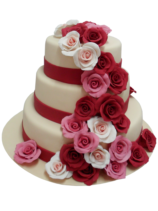 Сватбена торта с рози-0